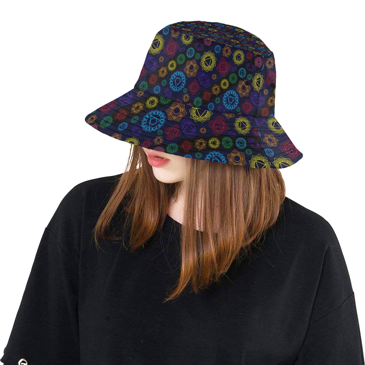Chakra Colorful Print Pattern Unisex Bucket Hat