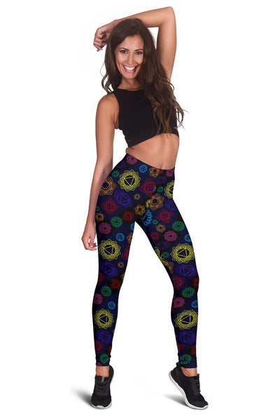 Chakra Colorful Print Pattern Women Leggings