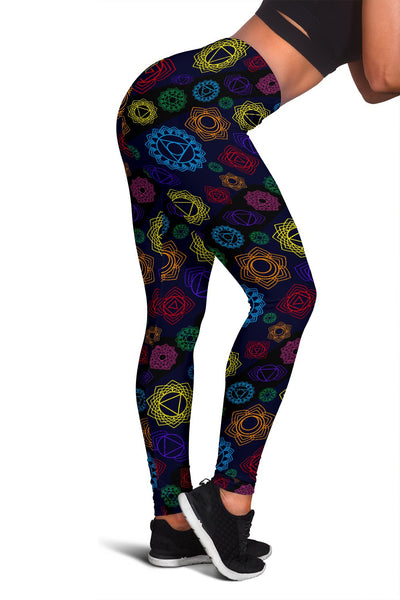 Chakra Colorful Print Pattern Women Leggings