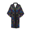 Chakra Colorful Print Pattern Women Short Kimono Robe
