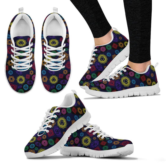 Chakra Colorful Print Pattern Women Sneakers Shoes