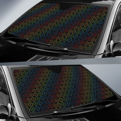 Chakra Colorful Symbol Pattern Car Sun Shade For Windshield
