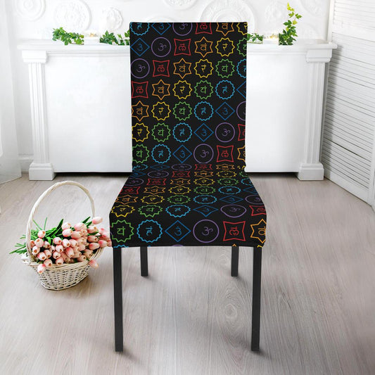 Chakra Colorful Symbol Pattern Dinning Chair Slipper-JTAMIGO.COM