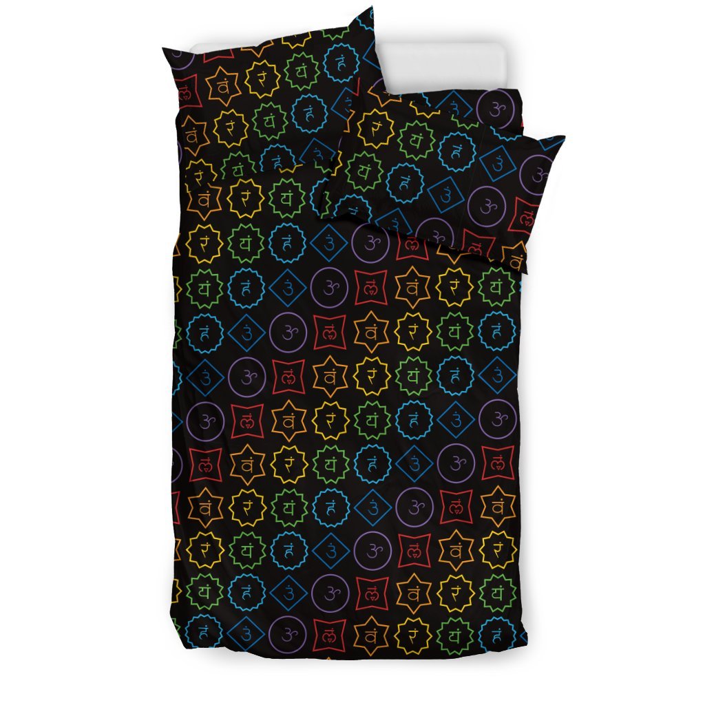 Chakra Colorful Symbol Pattern Duvet Cover Bedding Set