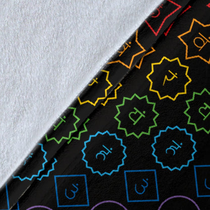 Chakra Colorful Symbol Pattern Fleece Blanket