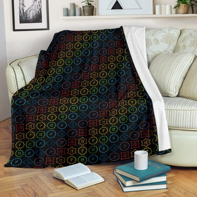Chakra Colorful Symbol Pattern Fleece Blanket