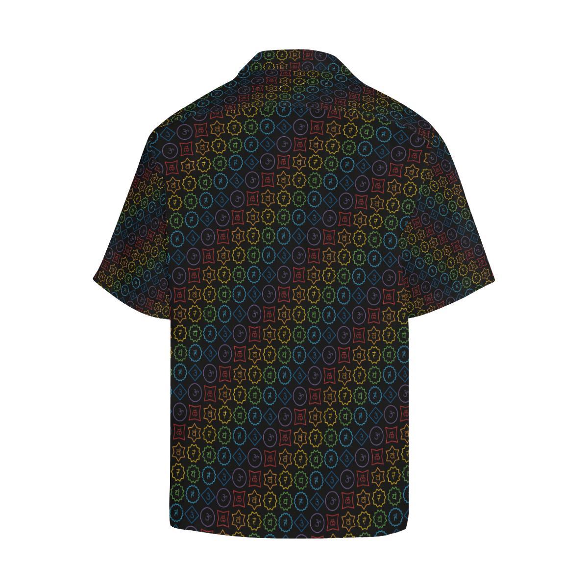 Chakra Colorful Symbol Pattern Men Aloha Hawaiian Shirt
