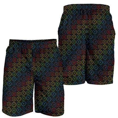 Chakra Colorful Symbol Pattern Mens Shorts-JTAMIGO.COM