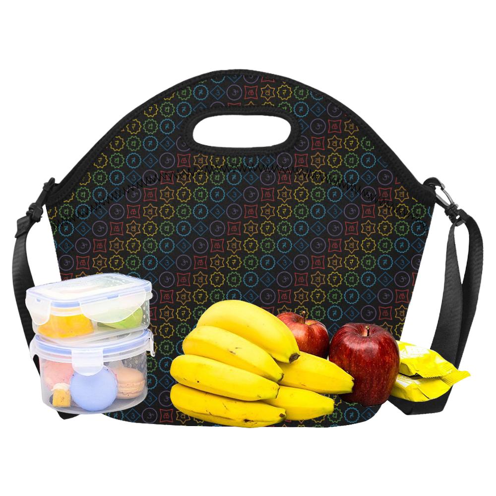 Chakra Colorful Symbol Pattern Neoprene Lunch Bag (Model 1669)(Large)-JTAMIGO.COM