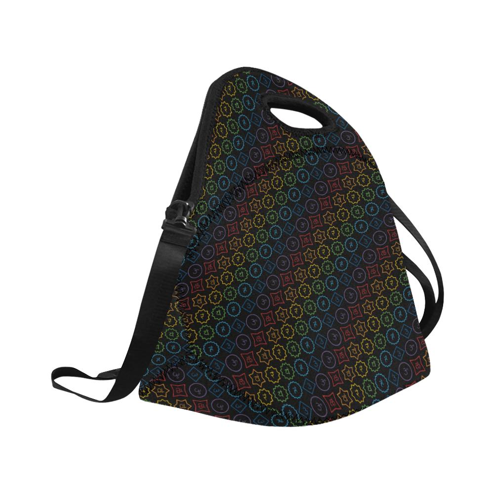 Chakra Colorful Symbol Pattern Neoprene Lunch Bag (Model 1669)(Large)-JTAMIGO.COM
