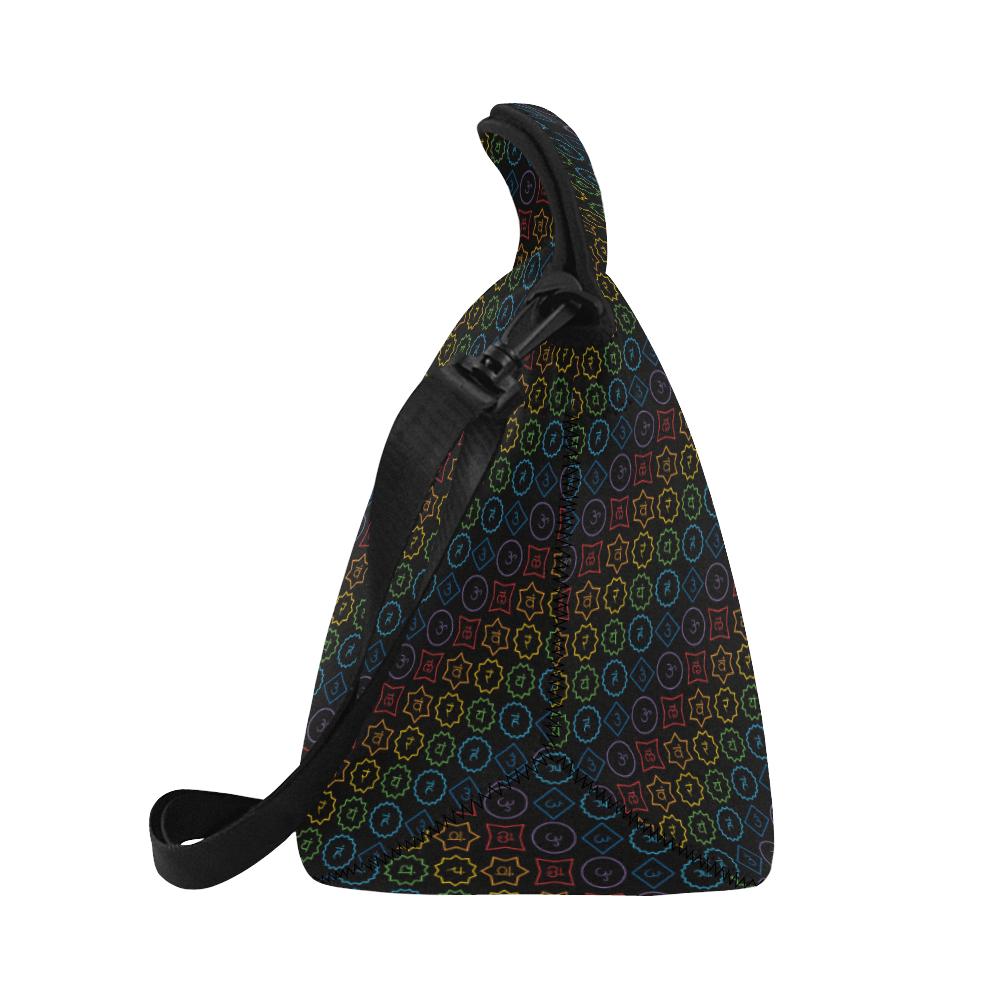 Chakra Colorful Symbol Pattern Neoprene Lunch Bag (Model 1669)(Large)-JTAMIGO.COM
