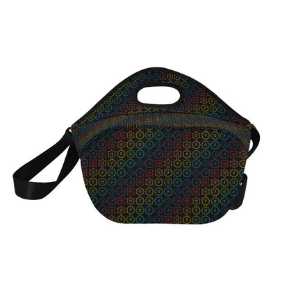 Chakra Colorful Symbol Pattern Neoprene Lunch Bag (Model 1669)(Large)-JTAMIGO.COM