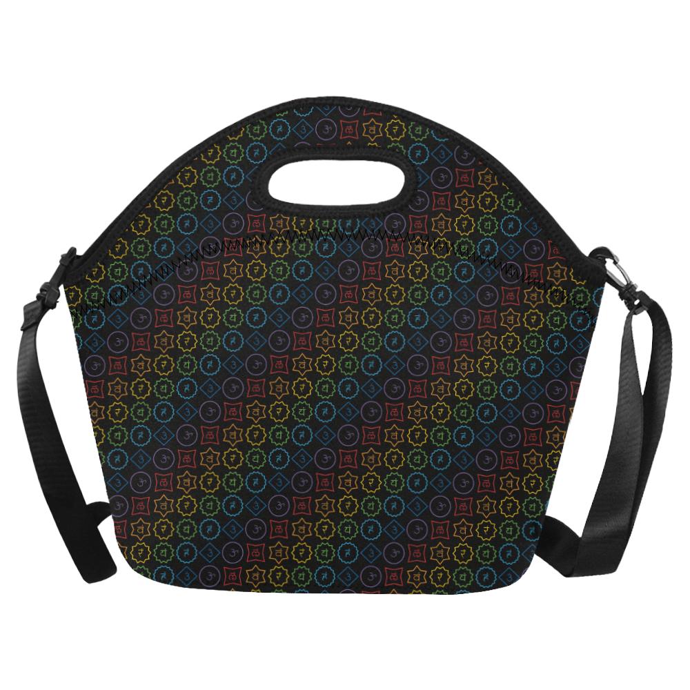 Chakra Colorful Symbol Pattern Neoprene Lunch Bag (Model 1669)(Large)-JTAMIGO.COM
