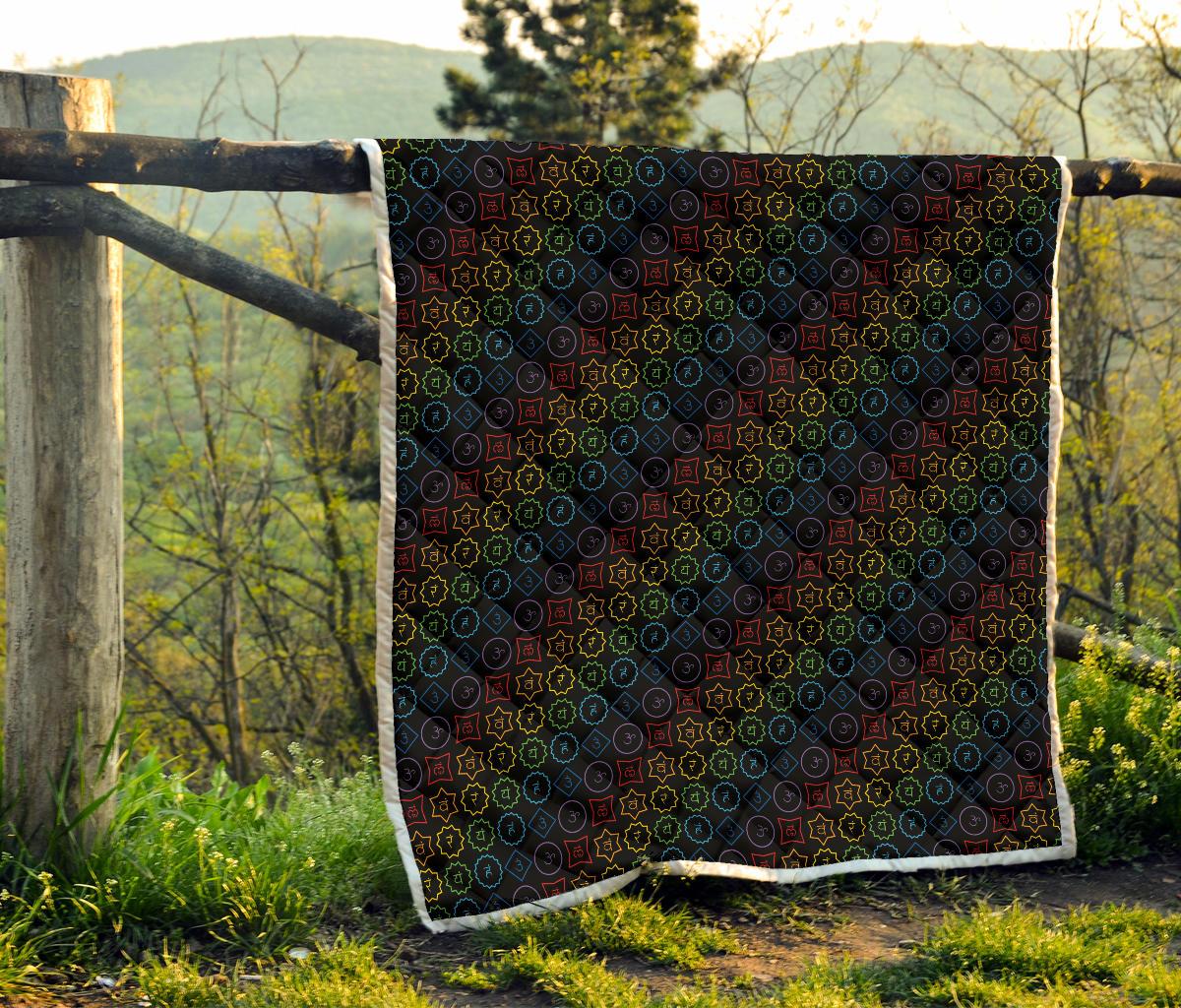 Chakra Colorful Symbol Pattern Premium Quilt-JTAMIGO.COM