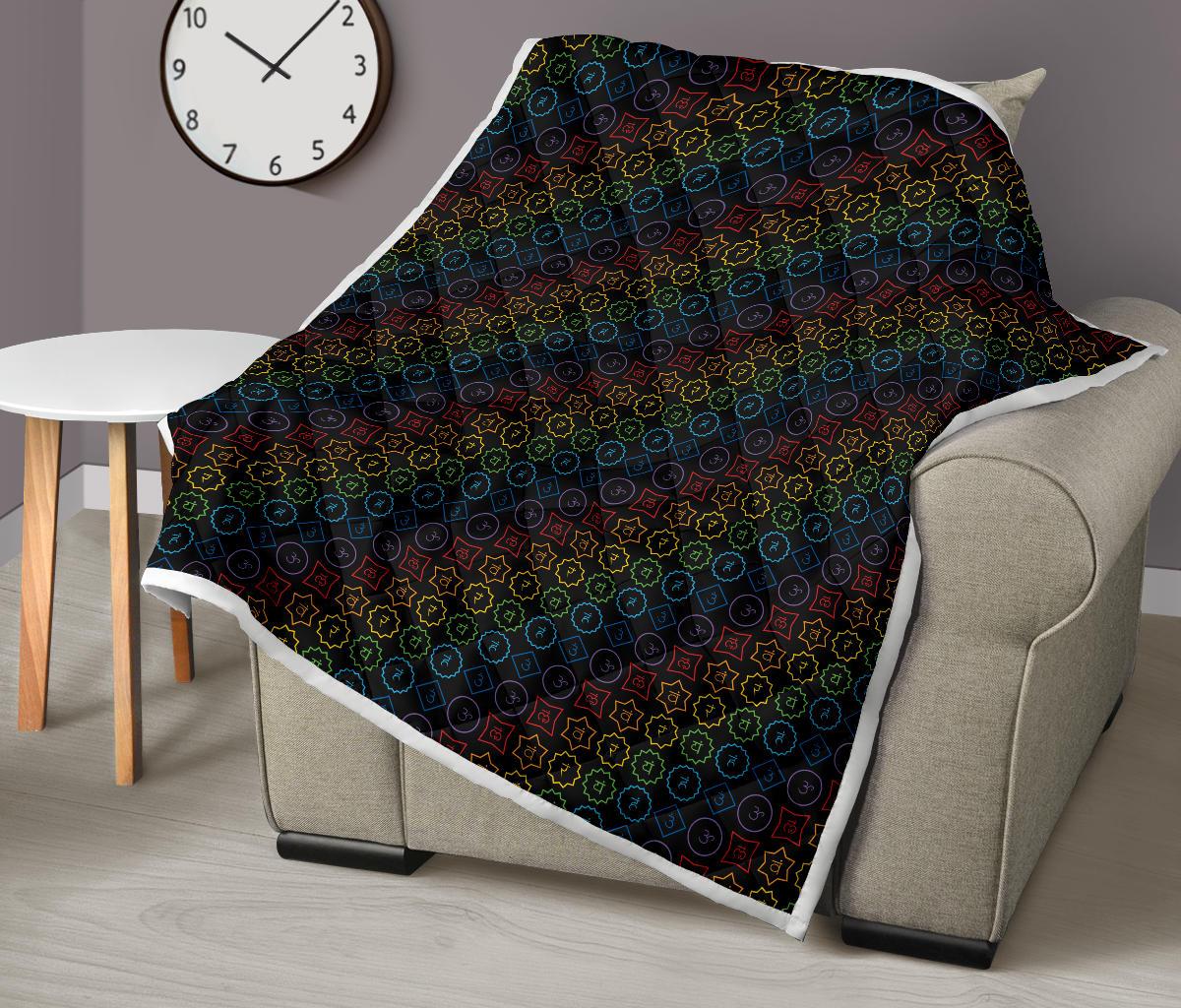 Chakra Colorful Symbol Pattern Premium Quilt-JTAMIGO.COM