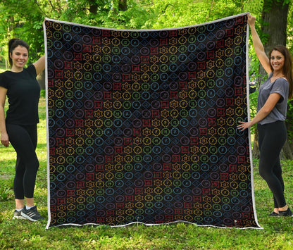Chakra Colorful Symbol Pattern Premium Quilt-JTAMIGO.COM
