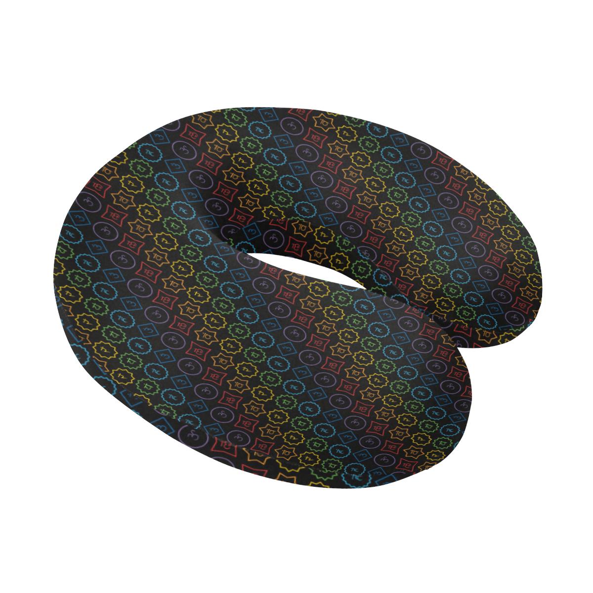 Chakra Colorful Symbol Pattern U-Shaped Travel Neck Pillow-JTAMIGO.COM