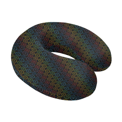 Chakra Colorful Symbol Pattern U-Shaped Travel Neck Pillow-JTAMIGO.COM