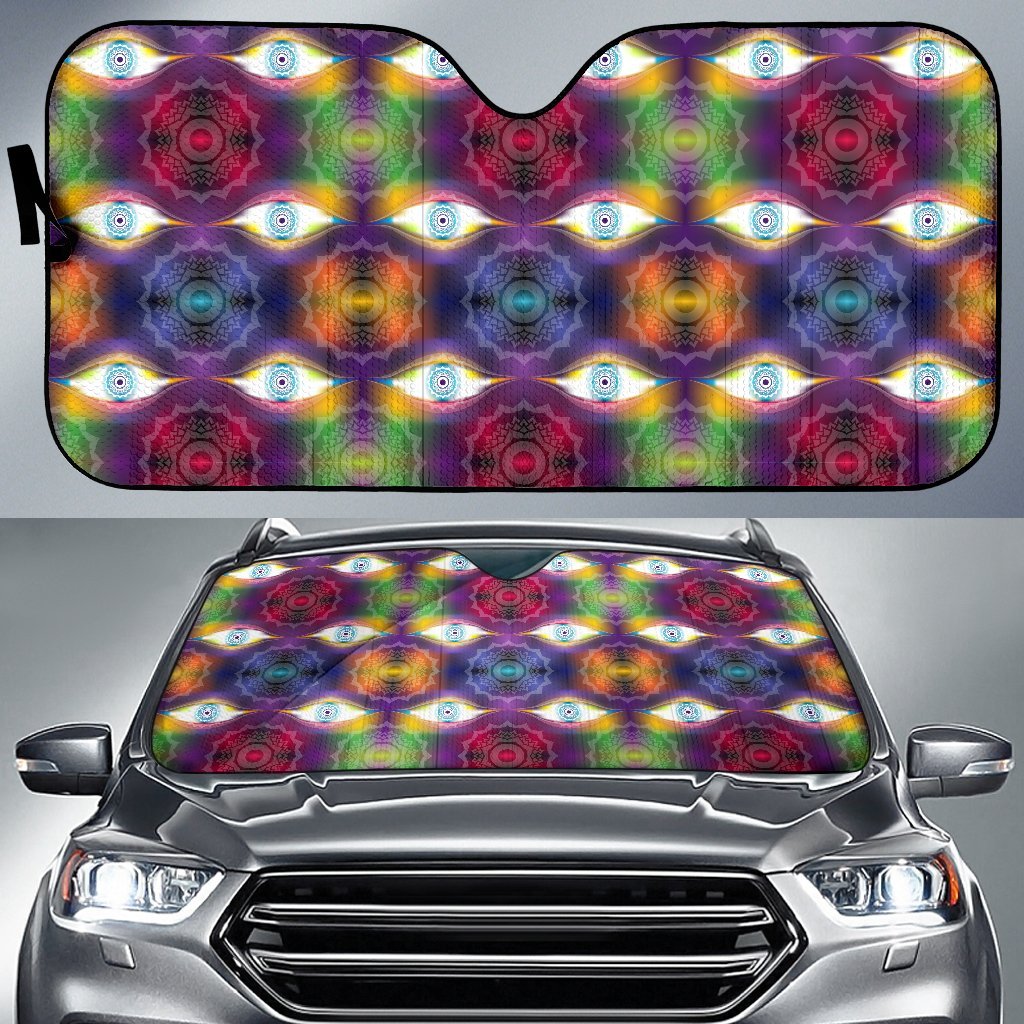 Chakra Eye Print Pattern Car Sun Shade For Windshield
