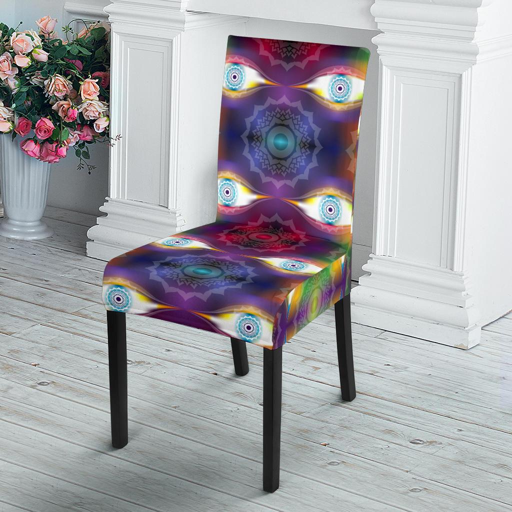 Chakra Eye Print Pattern Dinning Chair Slipper-JTAMIGO.COM