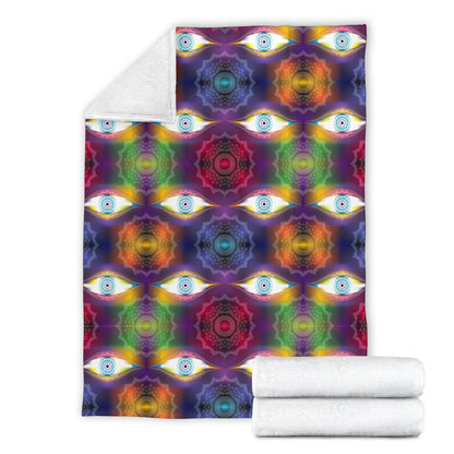Chakra Eye Print Pattern Fleece Blanket