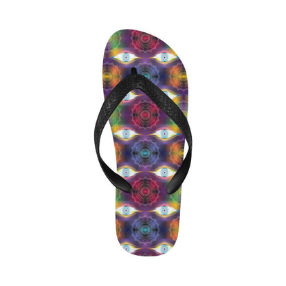 Chakra Eye Print Pattern Flip Flops-JTAMIGO.COM