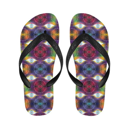 Chakra Eye Print Pattern Flip Flops-JTAMIGO.COM