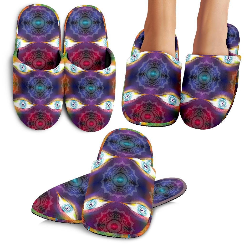 Chakra Eye Print Pattern House Slippers