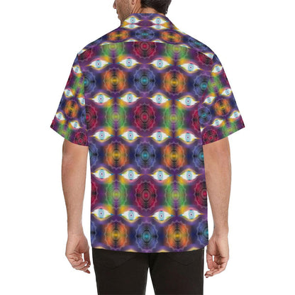 Chakra Eye Print Pattern Men Aloha Hawaiian Shirt