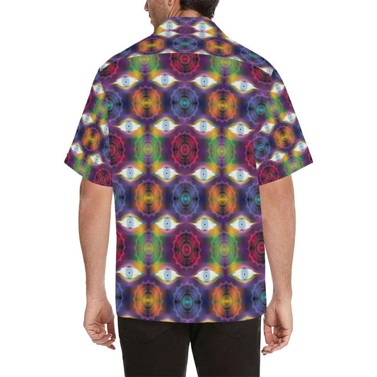 Chakra Eye Print Pattern Men Aloha Hawaiian Shirt