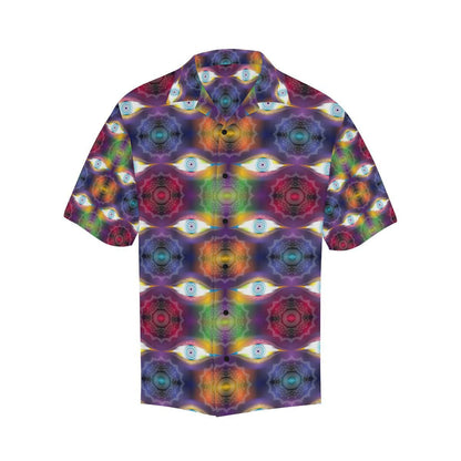 Chakra Eye Print Pattern Men Aloha Hawaiian Shirt
