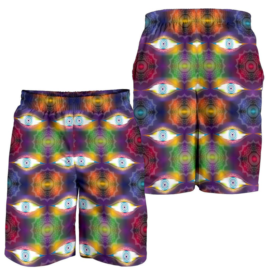 Chakra Eye Print Pattern Mens Shorts-JTAMIGO.COM