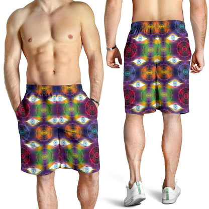 Chakra Eye Print Pattern Mens Shorts-JTAMIGO.COM