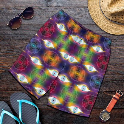 Chakra Eye Print Pattern Mens Shorts-JTAMIGO.COM