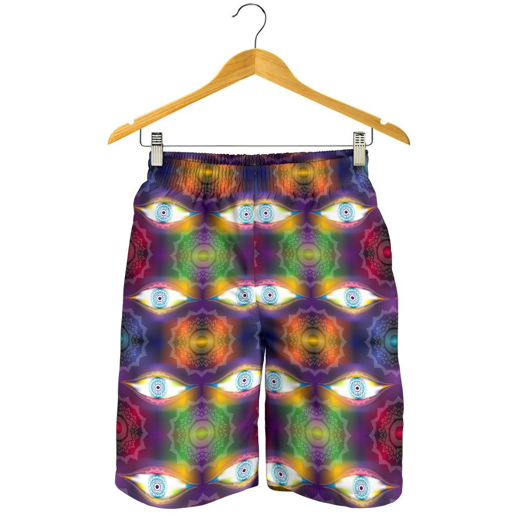 Chakra Eye Print Pattern Mens Shorts-JTAMIGO.COM