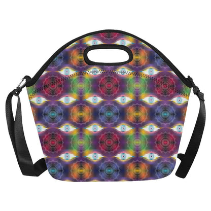 Chakra Eye Print Pattern Neoprene Lunch Bag (Model 1669)(Large)-JTAMIGO.COM