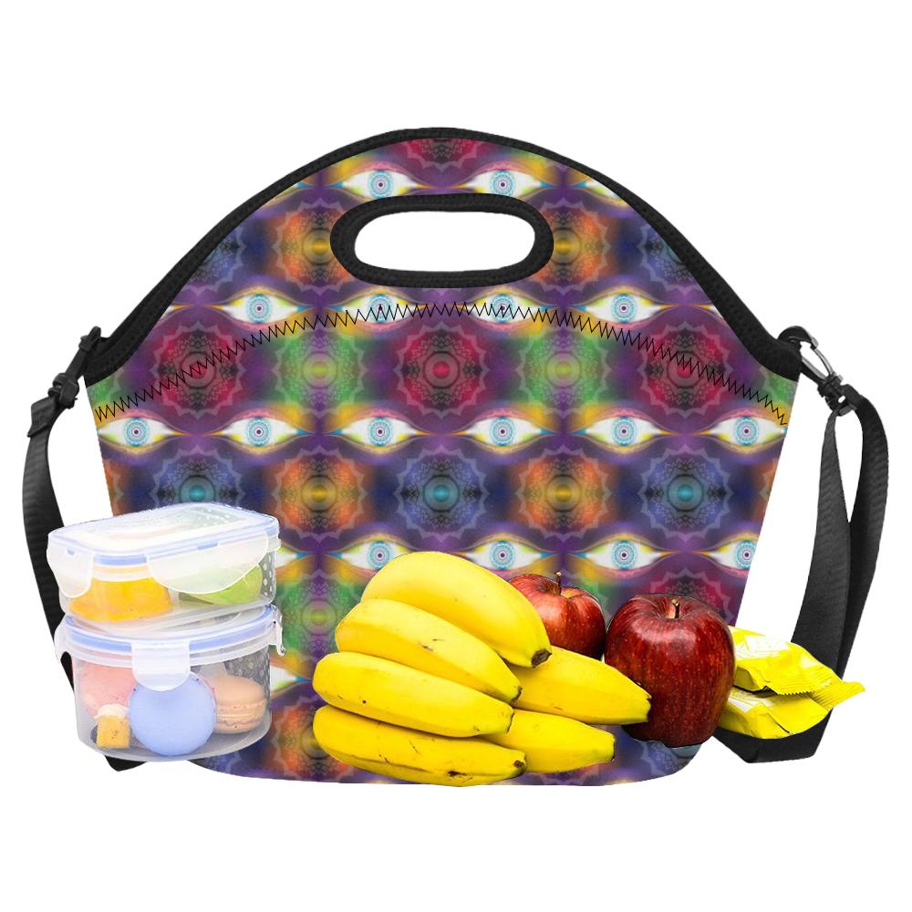 Chakra Eye Print Pattern Neoprene Lunch Bag (Model 1669)(Large)-JTAMIGO.COM