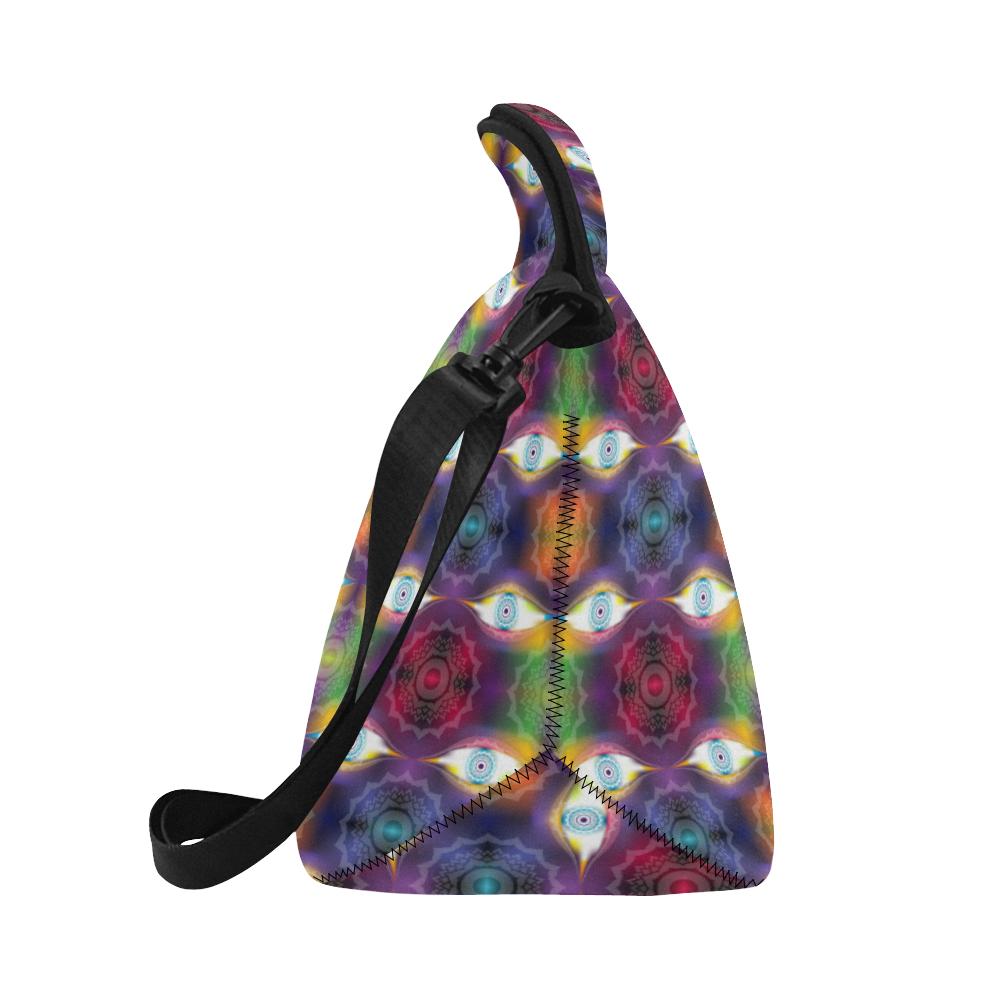 Chakra Eye Print Pattern Neoprene Lunch Bag (Model 1669)(Large)-JTAMIGO.COM
