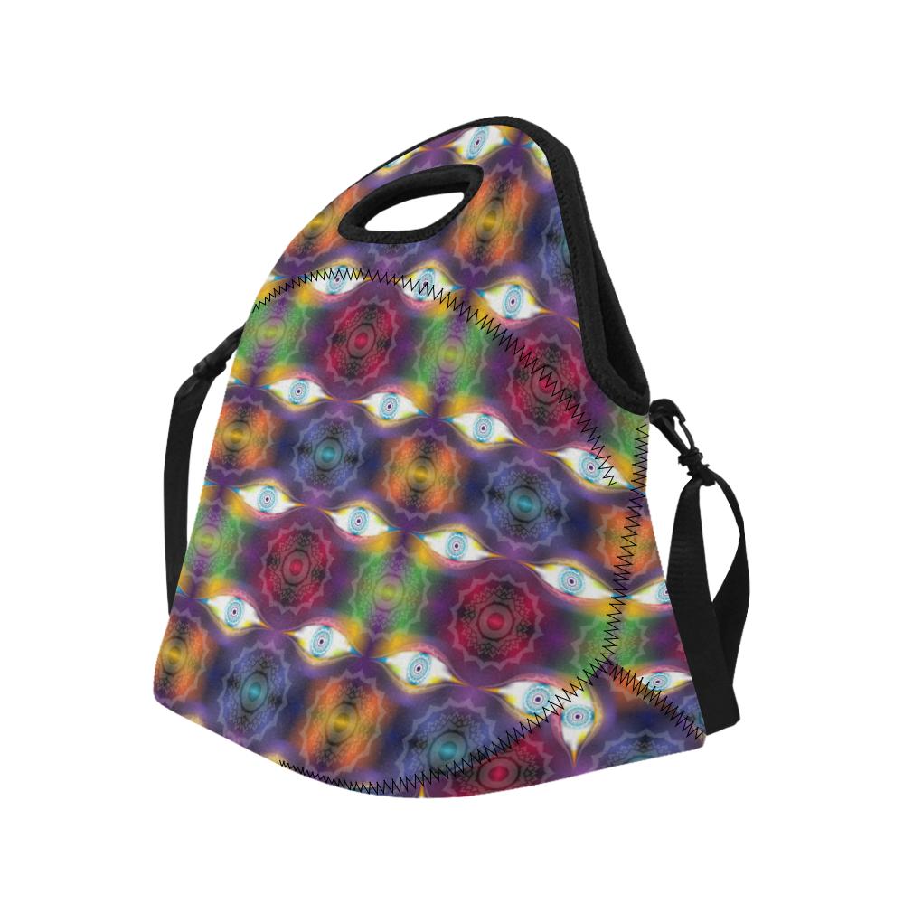 Chakra Eye Print Pattern Neoprene Lunch Bag (Model 1669)(Large)-JTAMIGO.COM