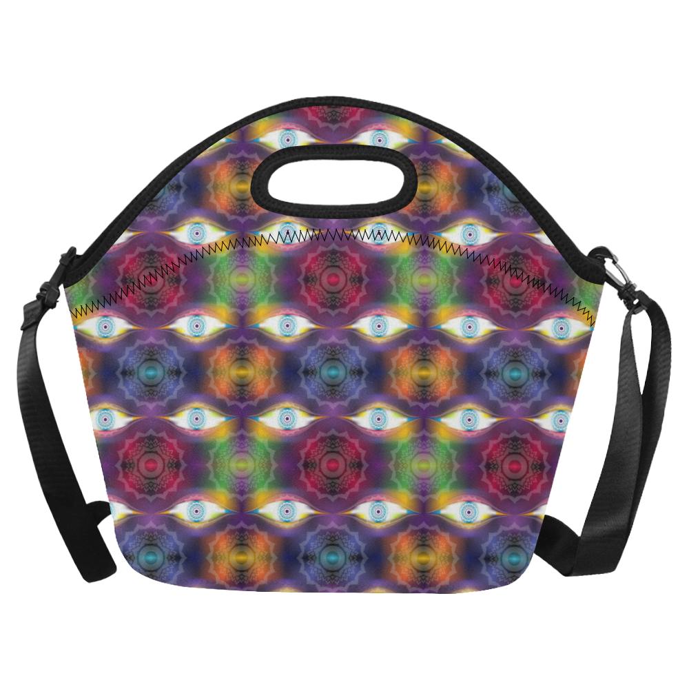 Chakra Eye Print Pattern Neoprene Lunch Bag (Model 1669)(Large)-JTAMIGO.COM
