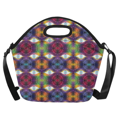 Chakra Eye Print Pattern Neoprene Lunch Bag (Model 1669)(Large)-JTAMIGO.COM