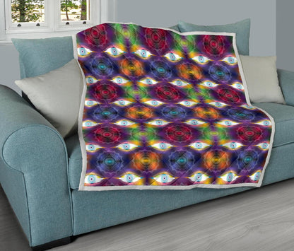Chakra Eye Print Pattern Premium Quilt-JTAMIGO.COM