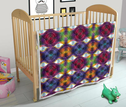 Chakra Eye Print Pattern Premium Quilt-JTAMIGO.COM