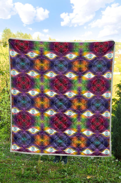 Chakra Eye Print Pattern Premium Quilt-JTAMIGO.COM