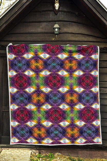 Chakra Eye Print Pattern Premium Quilt-JTAMIGO.COM