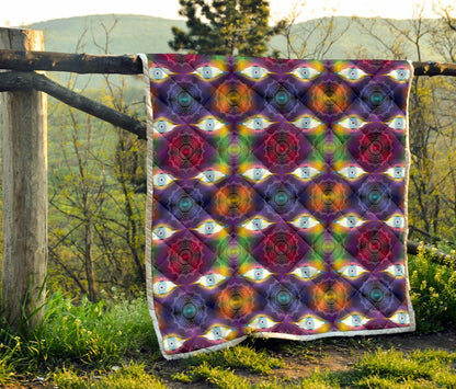 Chakra Eye Print Pattern Premium Quilt-JTAMIGO.COM