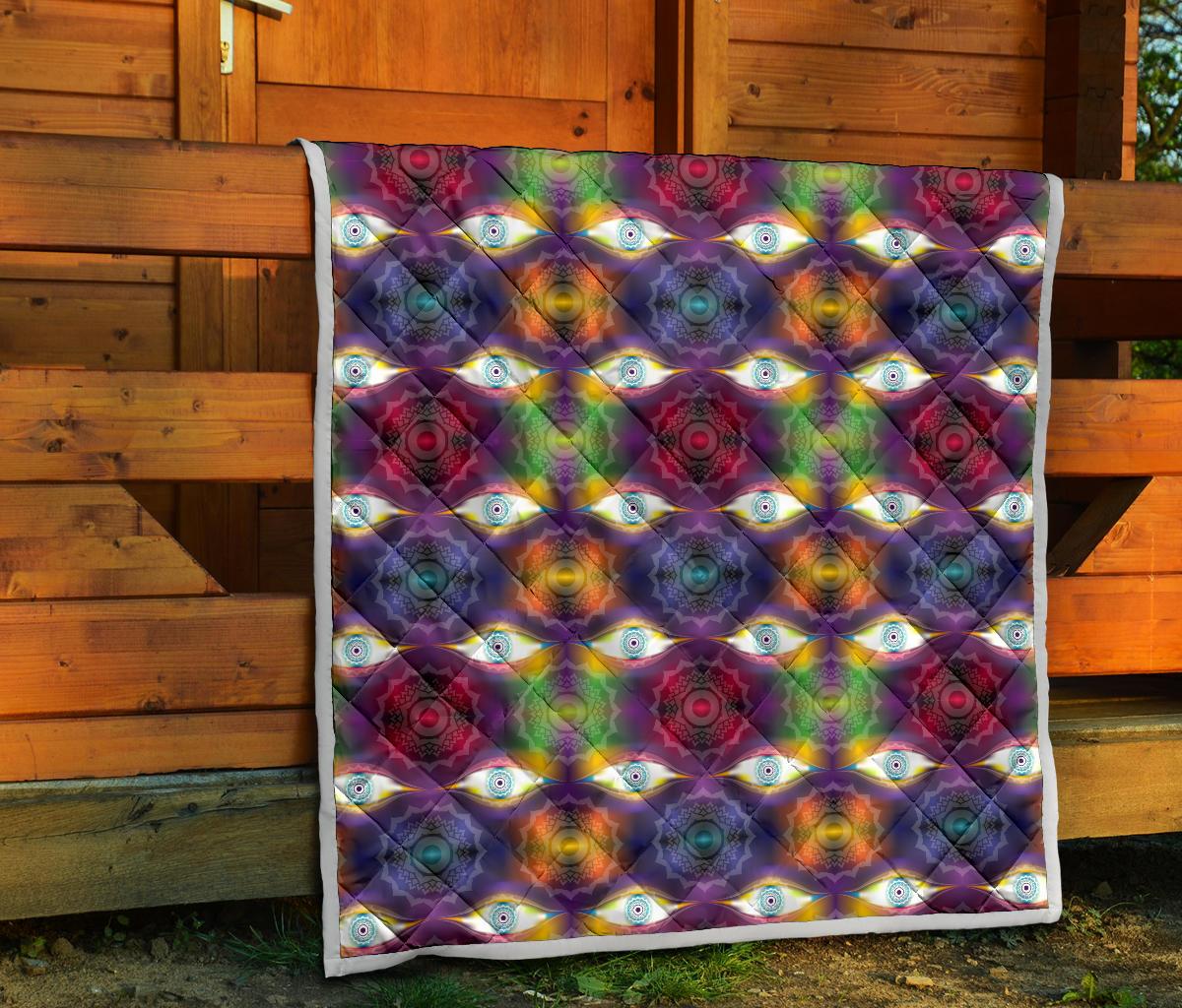 Chakra Eye Print Pattern Premium Quilt-JTAMIGO.COM