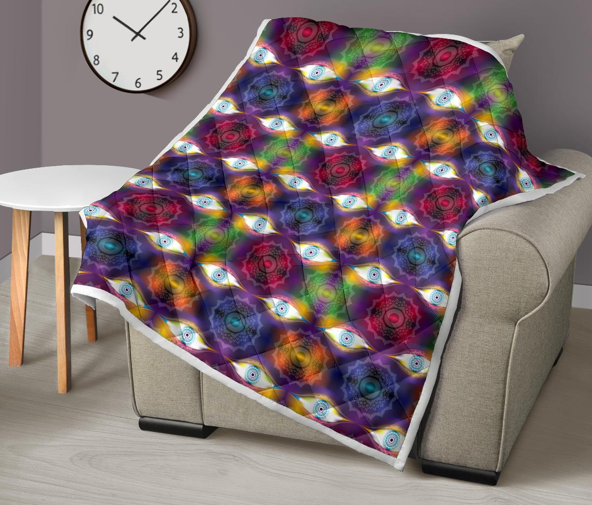Chakra Eye Print Pattern Premium Quilt-JTAMIGO.COM