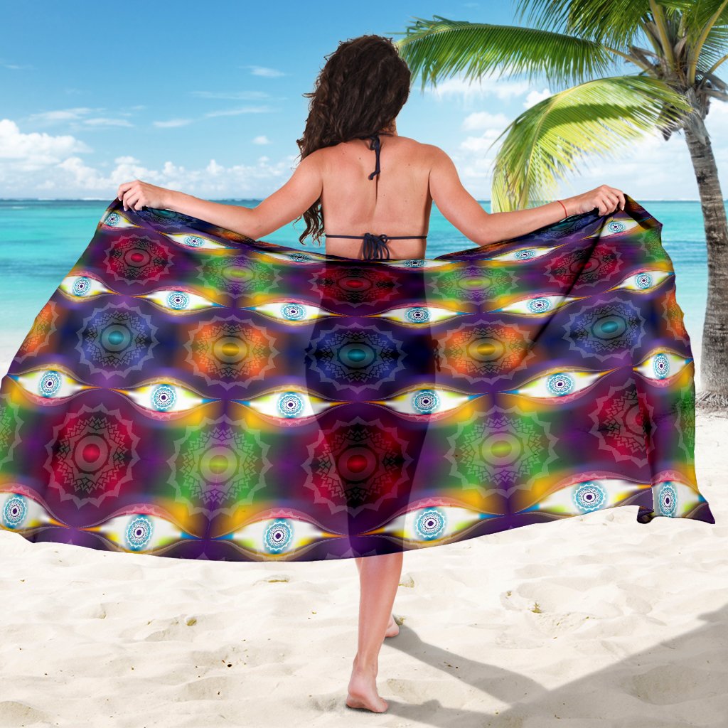 Chakra Eye Print Pattern Sarong Pareo Wrap