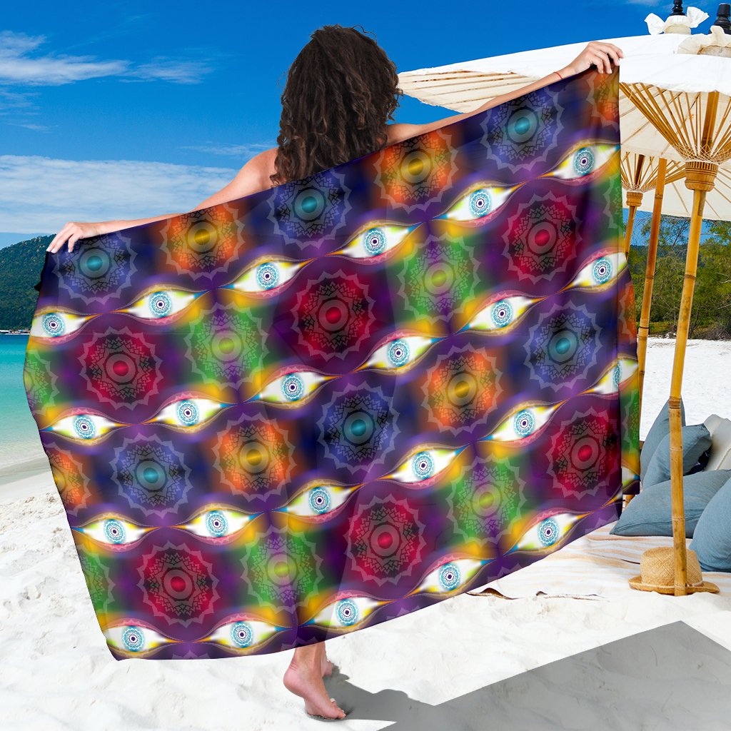 Chakra Eye Print Pattern Sarong Pareo Wrap
